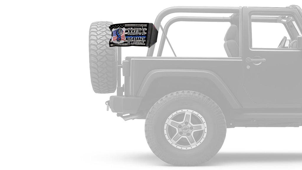 Krawl'n For The Fallen 12"x18" Forever Wave Flag for Jeep Wrangler YJ 1986-1995