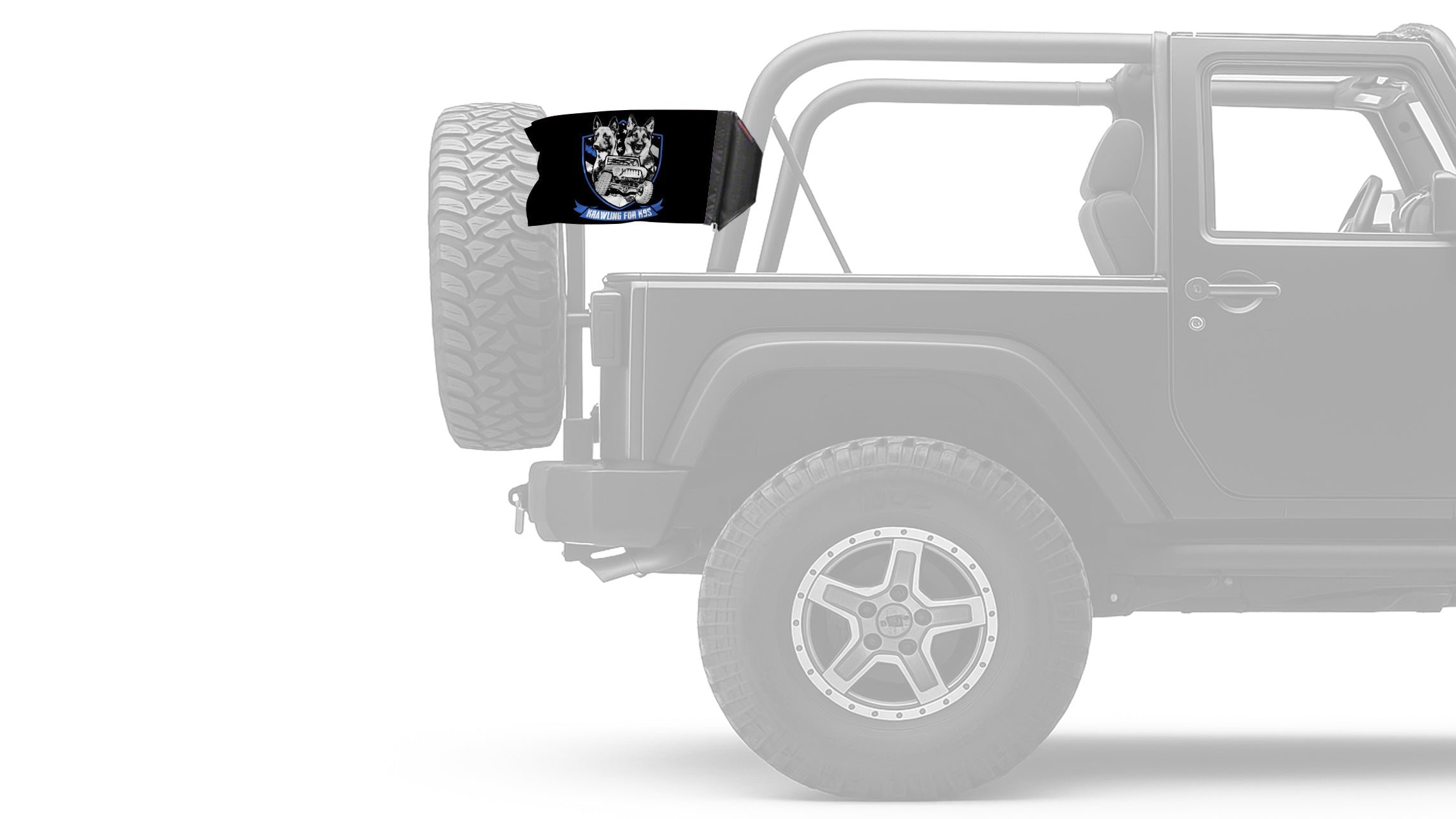Krawling For K9s 12"x18" Forever Wave Flag for Jeep Wrangler CJ-7 and CJ-8 1976-1986
