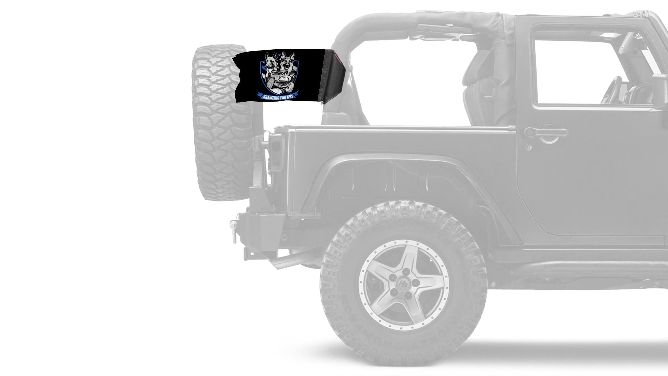 Krawling For K9s 12"x18" Forever Wave Flag for Jeep Wrangler TJ 1996-2006