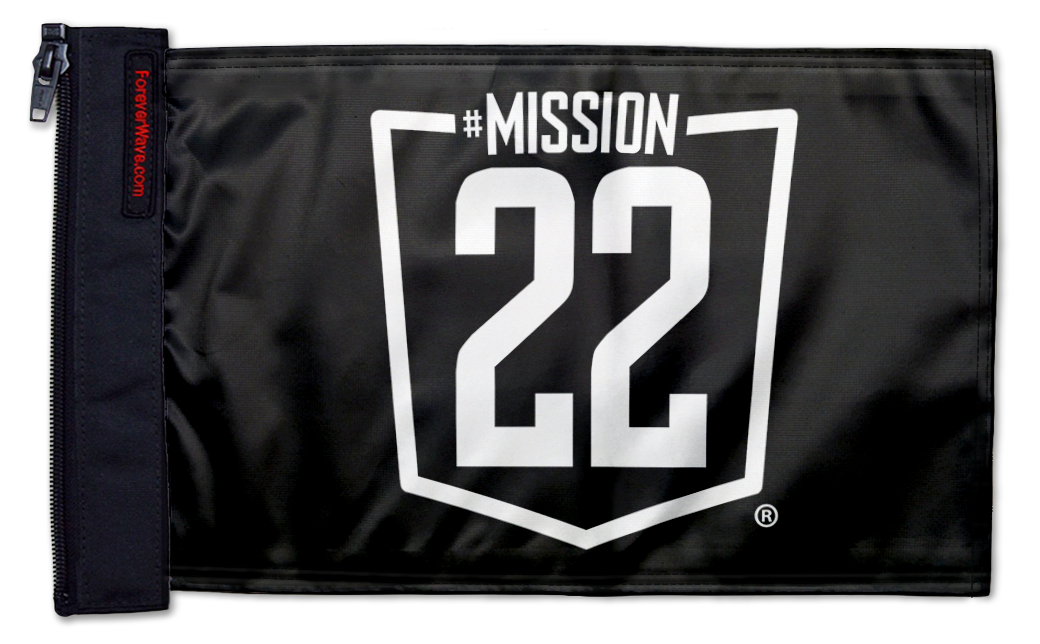Mission 22 12"x18" Forever Wave Flag for Jeep Wrangler JKU 4-Door 2007-2018