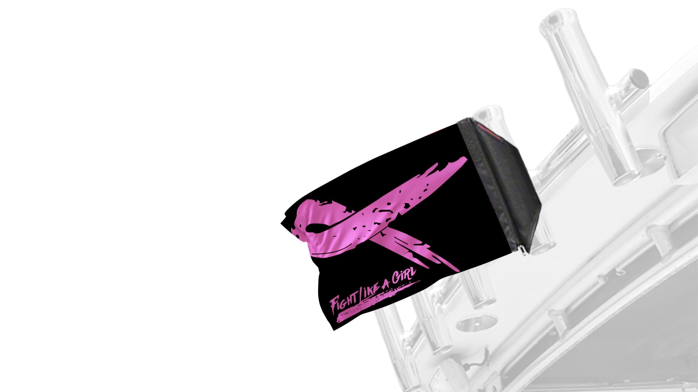 Pink Ribbon Fight Like A Girl 12"x18" Forever Wave Flag for Boats