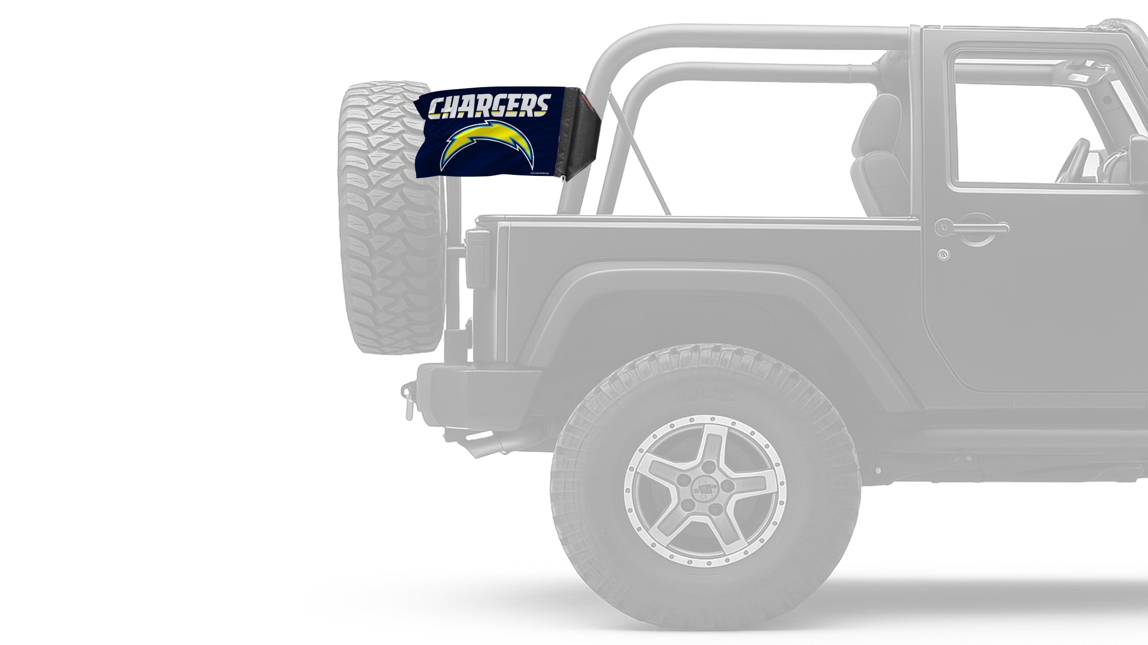 Los Angeles Chargers 11"x17" Forever Wave Flag for Jeep Wrangler CJ-7 and CJ-8 1976-1986