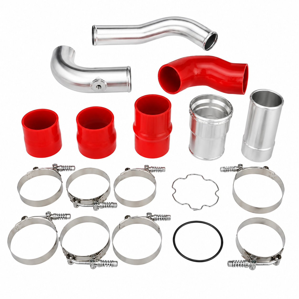 Polished Intercooler Pipe and Silicone Boot Kit For 2011-2016 Ford 6.7L Powerstroke