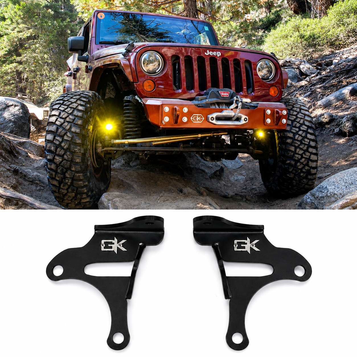 Jeep JK Steerable Knuckle Pod Light Mounts (2007-2018 Wrangler) By Gatekeeper Off-Road