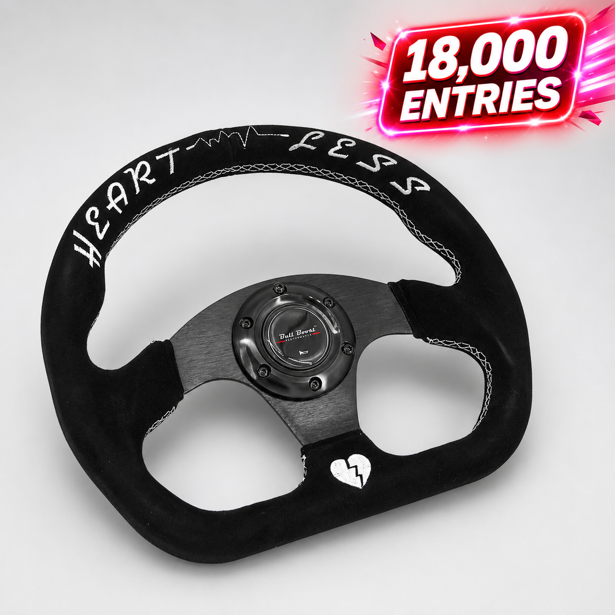 Universal Heartbreak Lightweight Flat Racing Billet 6-Bolt Steering Wheel | 150 Entries by Bull Boost Performance