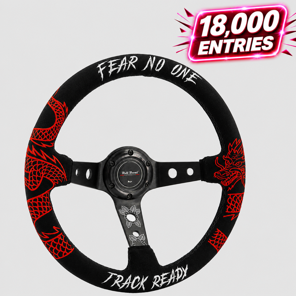 Universal Track Ready 350mm 3" Deep Dish 6-Bolt Steering Wheel | 150 Entries by Bull Boost Performance