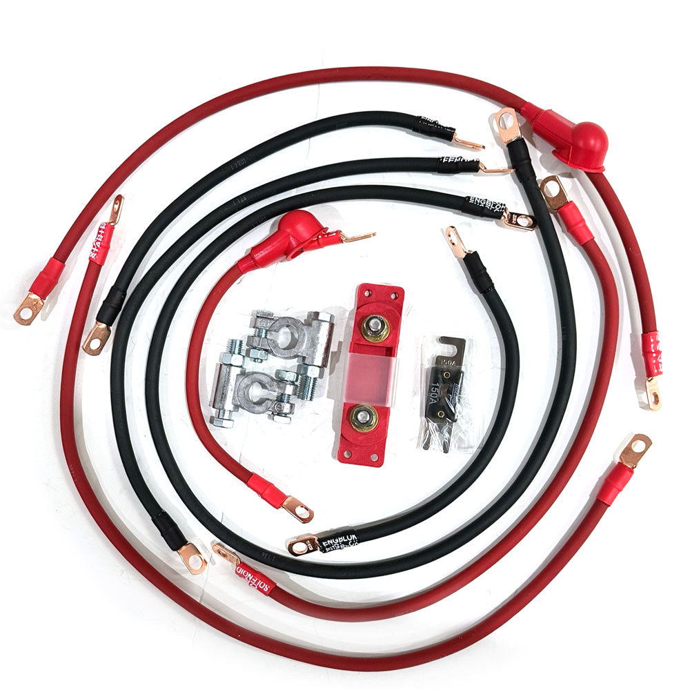 Jeep Cherokee Full Size SJ Big 7 Battery Cable Kit (1974-1983) by JS Alternators