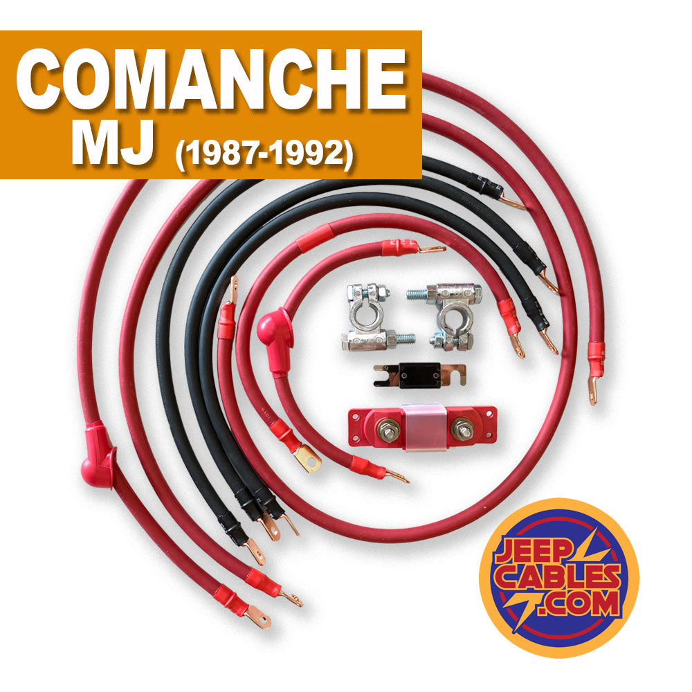 Jeep Comanche MJ Big 7 Battery Cable Kit (1987-1992) by JS Alternators