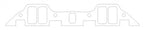 Cometic Chrysler B/RB .125in Fiber Intake Mani Gasket Set-1.229in x 2.310in Rectangle Port