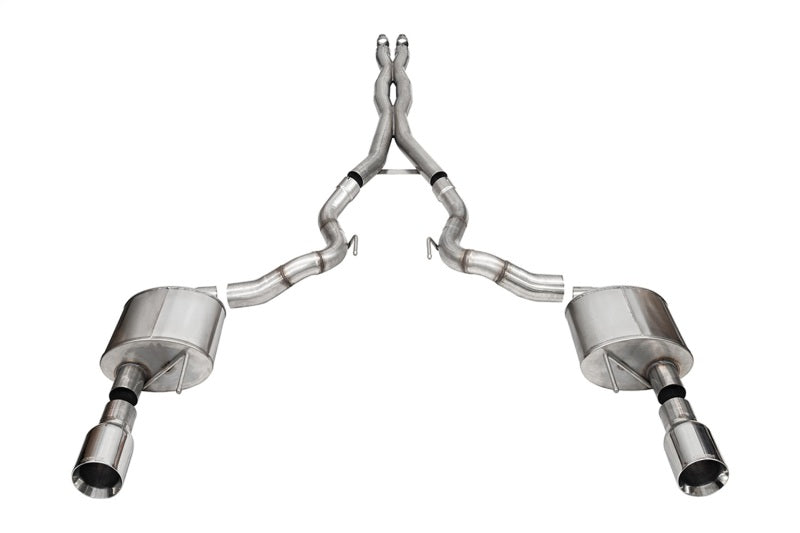 Corsa 24+ Ford Mustang GT Conv. Xtreme Cat-Back Ex. Sys. 3.0in Dual Rear Ex w/4.5in StraightCut Tips