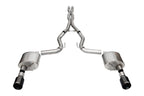 Corsa 24+ Ford MustangGT Xtreme Cat-Back Ex.Sys 3.0in Dual Rear Exit w/4.5in Blk PVD StraightCut Tip