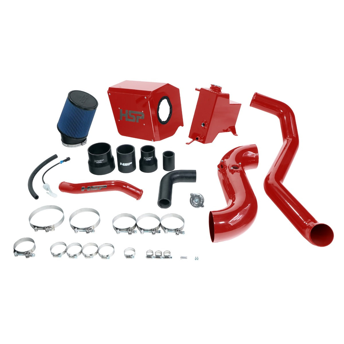 HSP Deluxe No Bridge/Cold Side Bundle Kit For 2013-2014 Silverado/Sierra 2500/3500-Flag Red