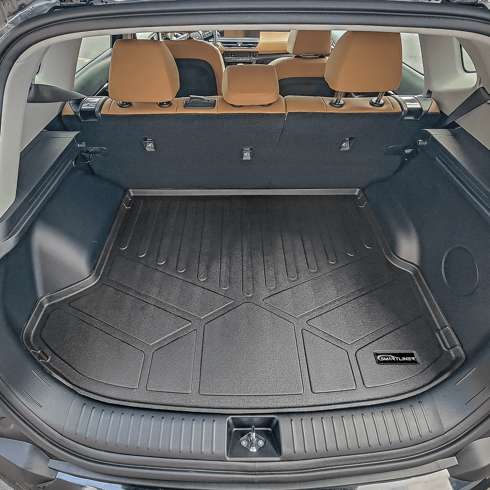 SMARTLINER All Weather Protection Custom Fit Black Cargo Liner Compatible With 2024 - 2025 Kia Seltos with Cargo Area in Upper Position with Subwoofer