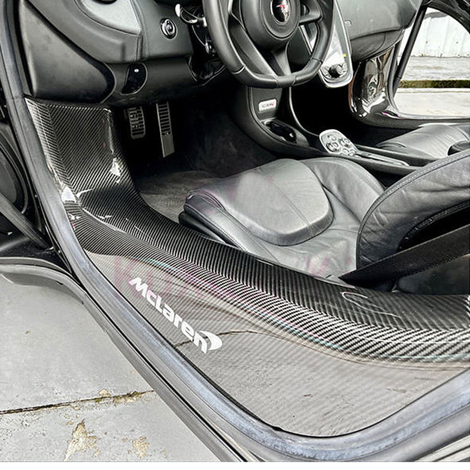 Dry Carbon Fiber Door Sill Covers for McLaren 540 570S 570GT 600LT - Bull Boost Performance