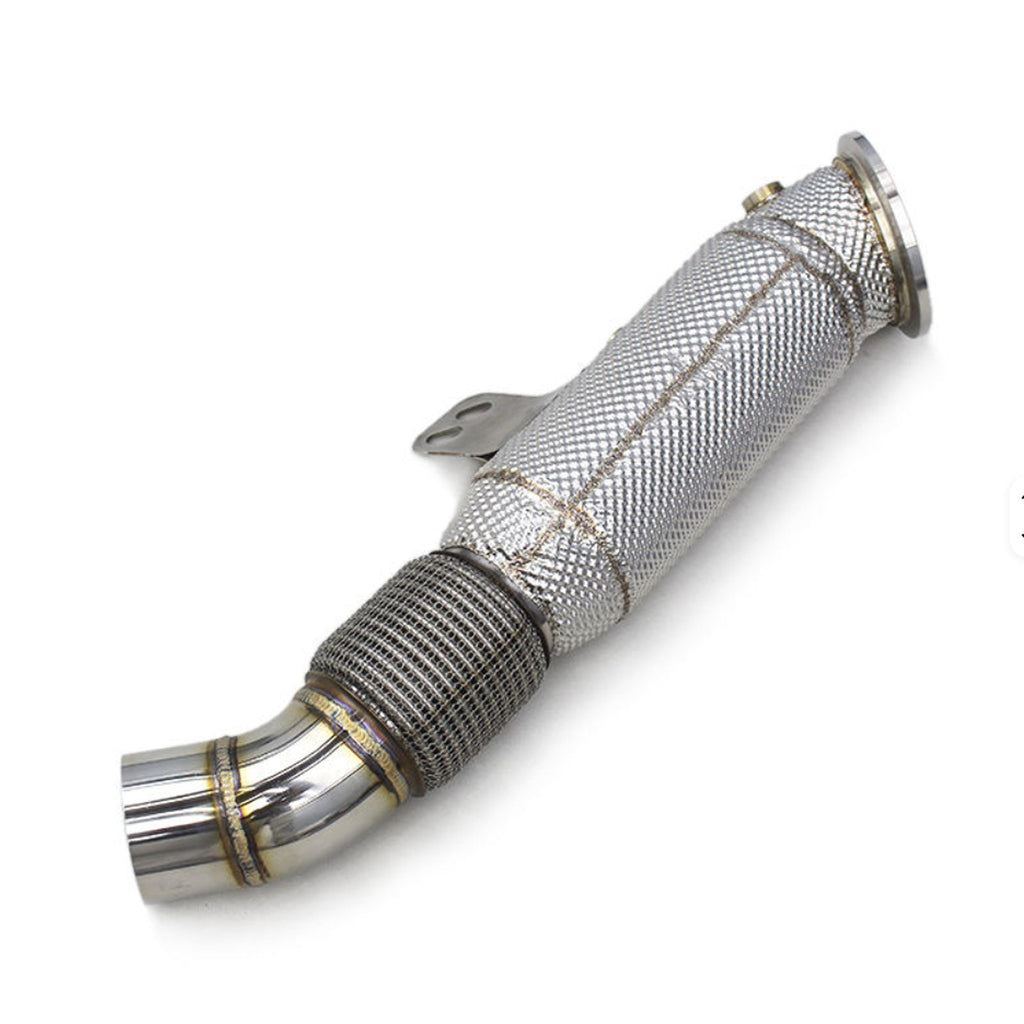 High Flow T304 Stainless Exhaust Downpipe for Toyota Supra A90 BMW G20 G29 M340i 3.0T - Bull Boost Performance