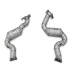 Catted High Flow 304 Stainless Exhaust Downpipe for Audi RS6 C7 4.0TT - Bull Boost Performance