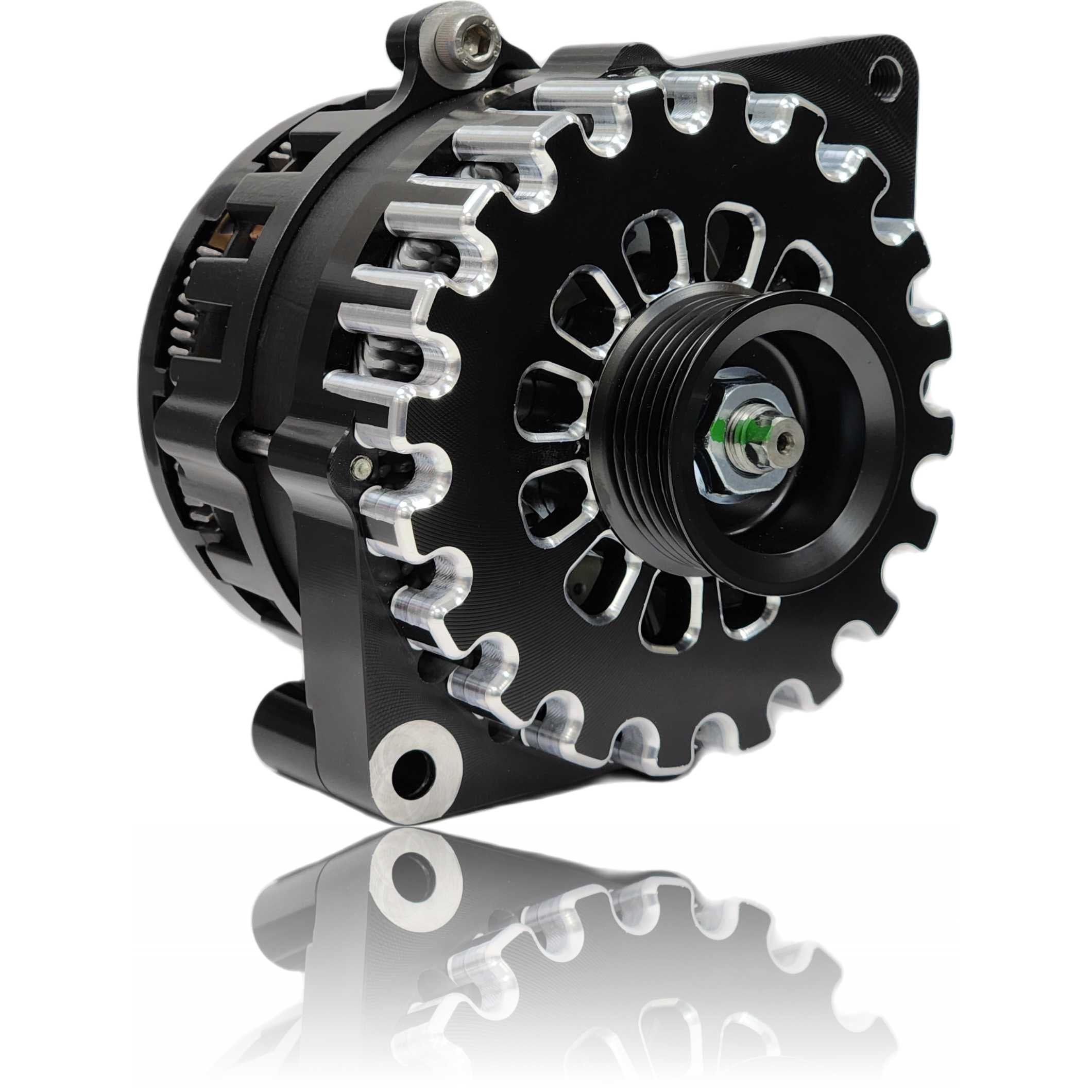 Mechman 250 Amp Alternator for Camaro / Impala / Caprice 1994 - 1996 5.7L (LT1) 3.8L - BLACK Billet finish