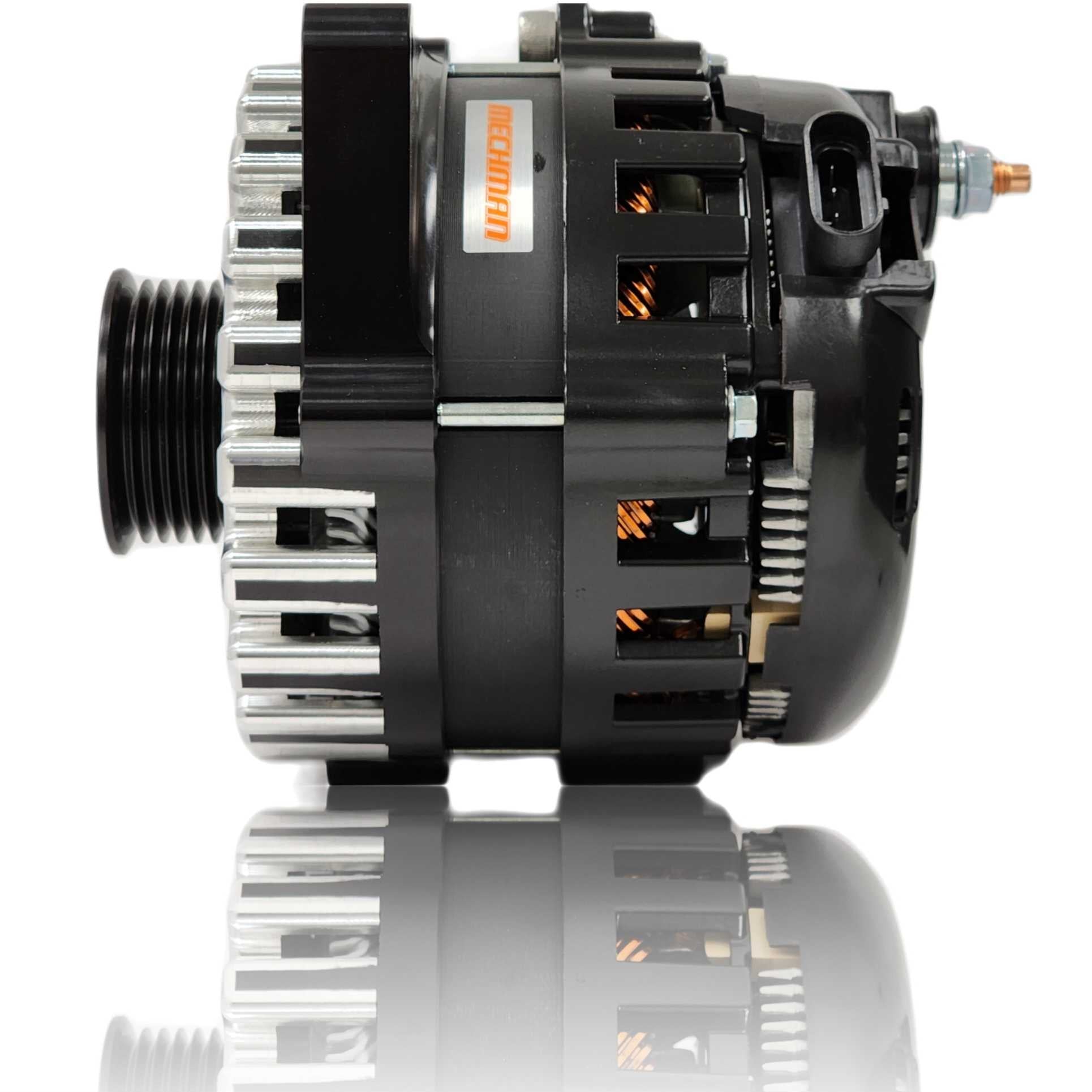 Mechman 250 Amp Alternator for Camaro / Impala / Caprice 1994 - 1996 5.7L (LT1) 3.8L - BLACK Billet finish
