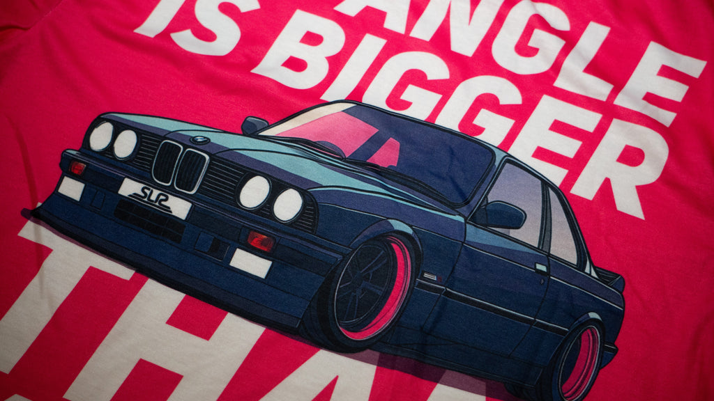 SLR "My Angle is Bigger Than Yours" E30 BMW Performance T-Shirt By SLR Speed