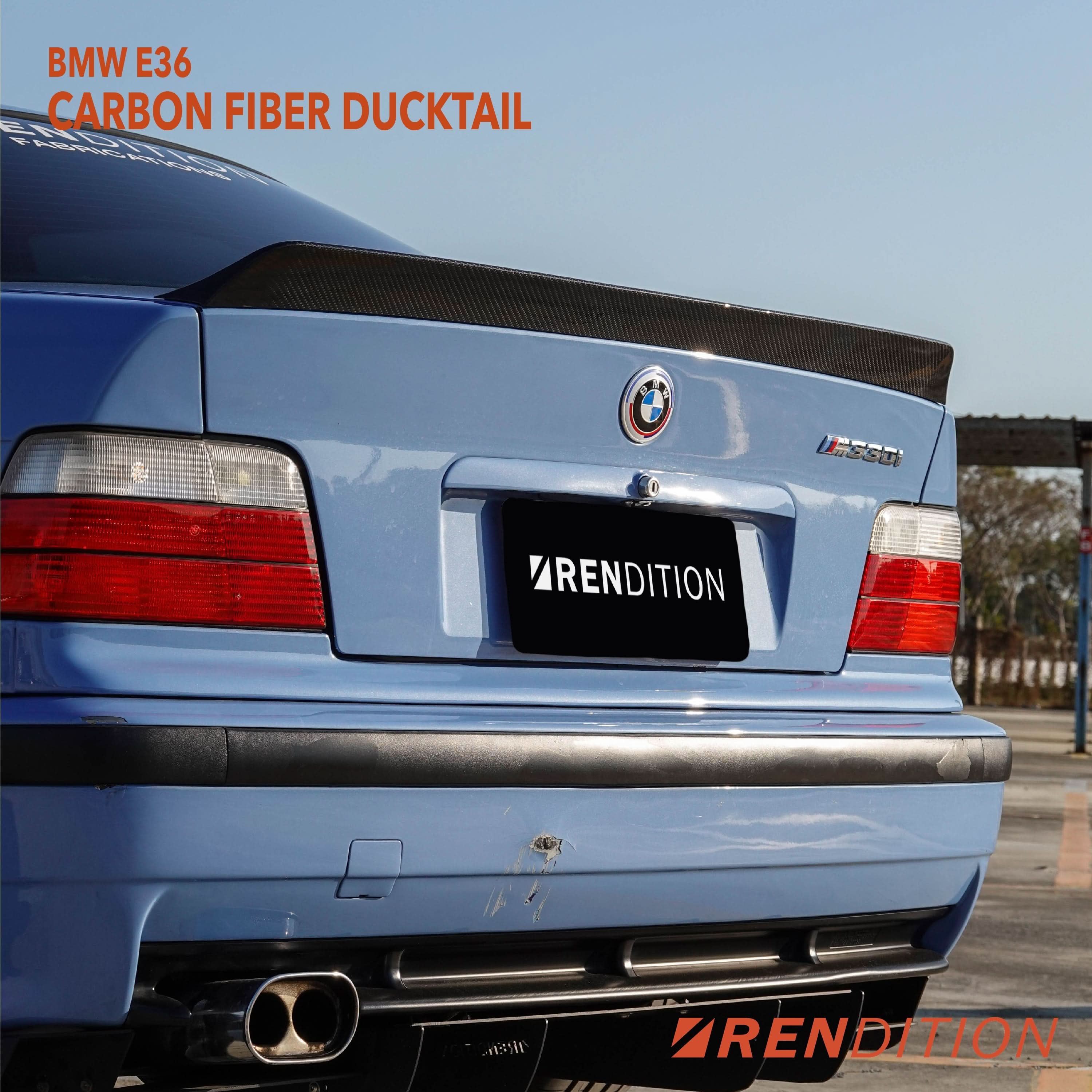 BMW E36 CARBON FIBER DUCKTAIL / REAR SPOILER KIT / REAR WING