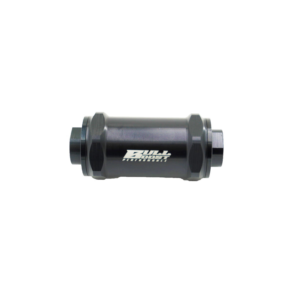 AN6 AN8 AN10 Inline Fuel Filter E85 Ethanol With 100 Micron Stainless Steel BLACK - Bull Boost Performance