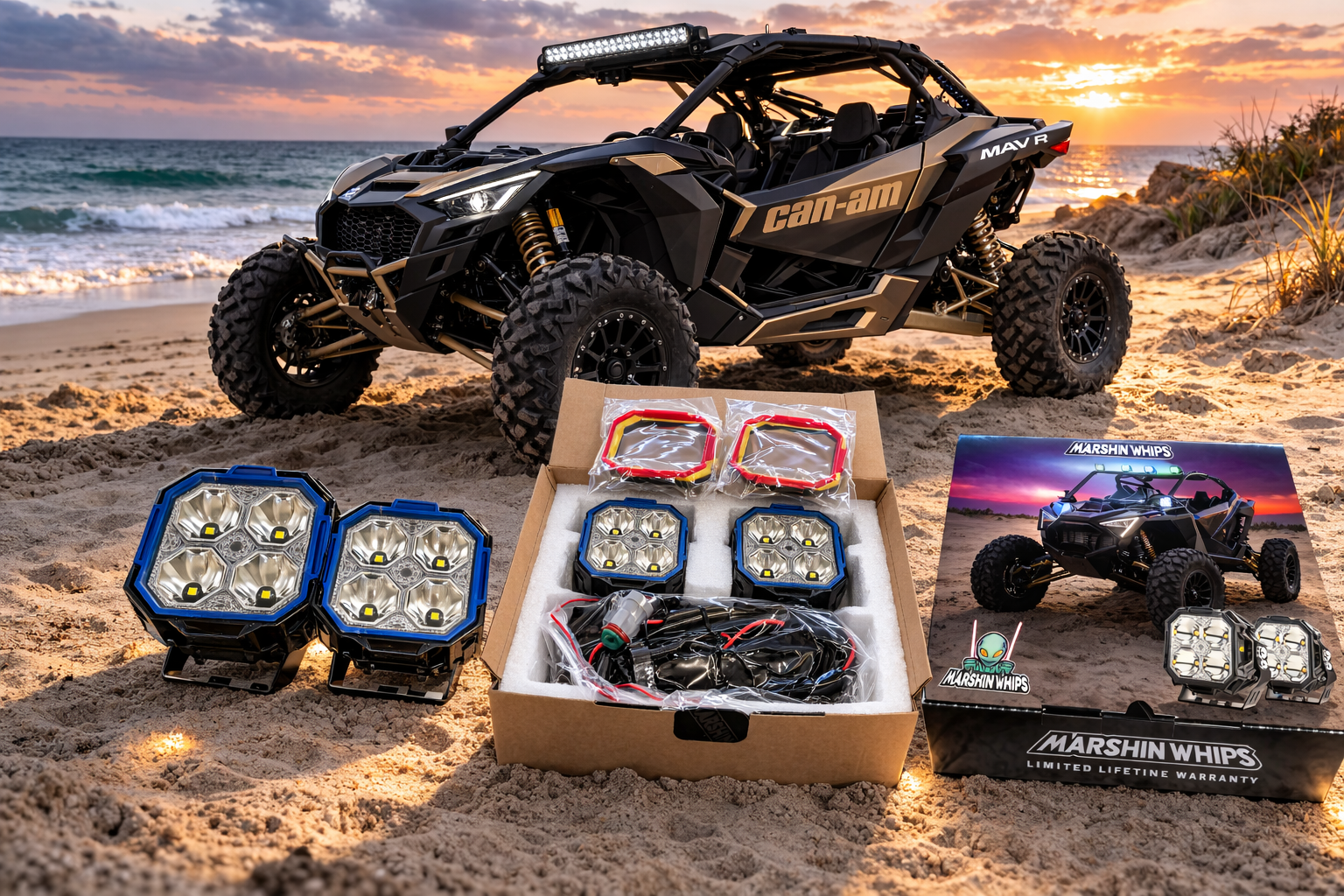 Marshin Lunar Pods | High-Intensity Laser LED Pod Lights | Pair