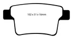 EBC 04-07 Ford Five Hundred 3.0 Yellowstuff Rear Brake Pads