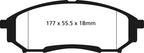 EBC 05-07 Ford F250 (inc Super Duty) 5.4 (2WD) Extra Duty Rear Brake Pads