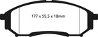 EBC 05-07 Ford F250 (inc Super Duty) 5.4 (2WD) Extra Duty Rear Brake Pads