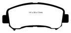 EBC 08-09 Nissan Rogue 2.5 Greenstuff Front Brake Pads