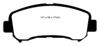 EBC 08-09 Nissan Rogue 2.5 Greenstuff Front Brake Pads