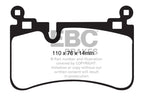 EBC 08-13 Mercedes-Benz C63 AMG (W204) 6.2 Bluestuff Rear Brake Pads