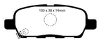 EBC 10-13 Infiniti FX35 3.5 Greenstuff Rear Brake Pads