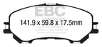 EBC 14+ Nissan Rogue 2.5 2 row seating Yellowstuff Front Brake Pads