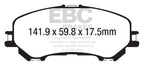 EBC 14+ Nissan Rogue 2.5 2 row seating Yellowstuff Front Brake Pads