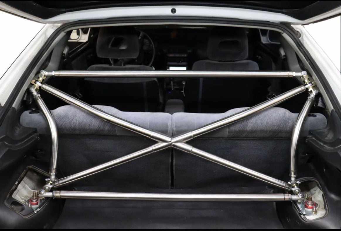 Polished Tubular Multipoint Crossbar X-Bar For Honda Civic EK9 EK4 EK3 1996-2000 - Bull Boost Performance