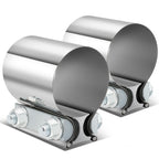 2.25" Stainless Steel Exhaust Band Clamp Set - 2 Piece Butt Joint