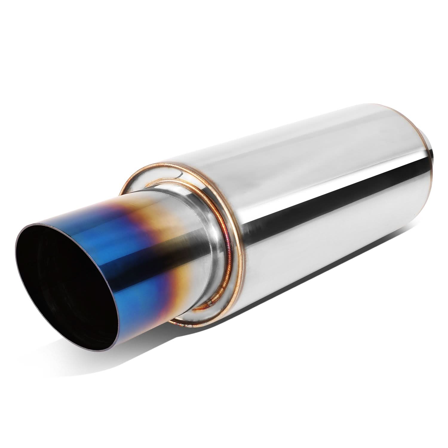 Universal 3.0" Tip 2.0" Inlet Performance Muffler 14.7" Total Length