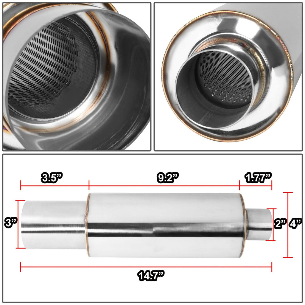 3.0" Outlet Round Exhaust Muffler Tip - Polished Stainless Steel