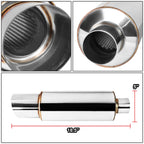 4.0" Tip Stainless Steel Muffler 2.5" Inlet 18.5" Overall Length
