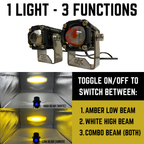 GK "Easy Switch" 3 Function LED Amber/White Pod Lights By Gatekeeper Off-Road