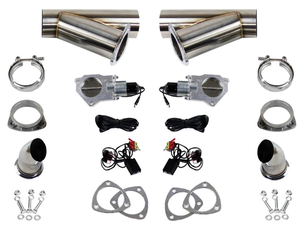 Granatelli Motor Sports Electronic Exhaust Cutout Kit 307525K - Stainless Steel Weld-In - 2.50" - Granatelli Motor Sports