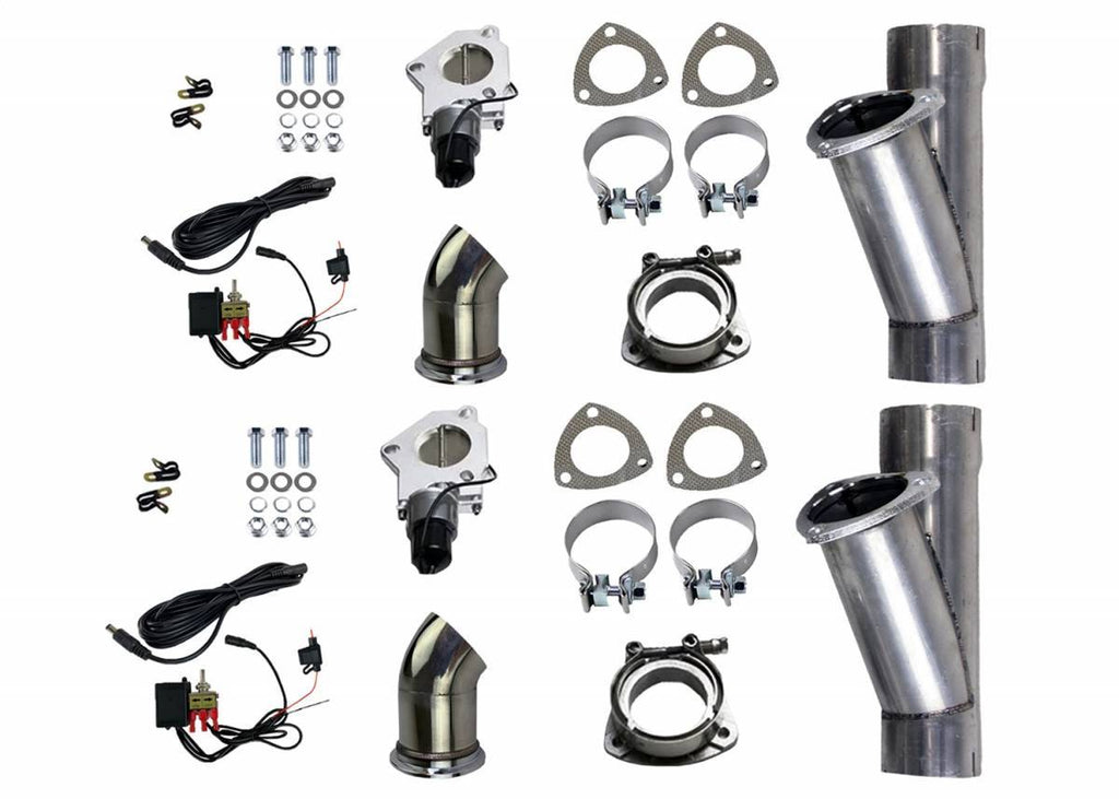 Granatelli Motor Sports Dual Electronic Exhaust Cutout Kit 303522D - Mild Steel Slip-Fit - 2.25" inches - Granatelli Motor Sports