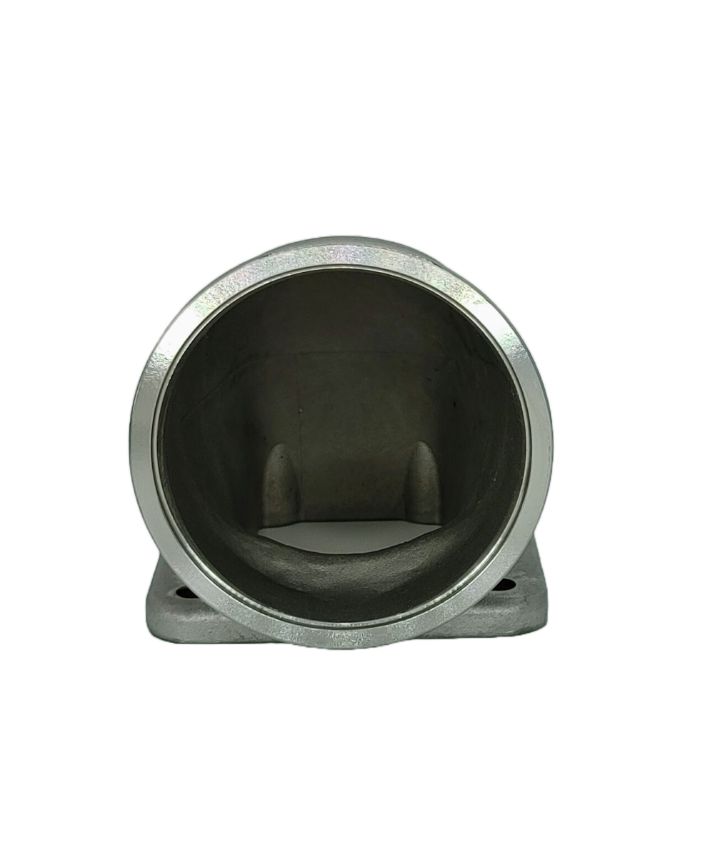 Motor Sports Turbo Adapter, 90^ Cast Elbow. 3.0" V-Band to T3/T4 Housing, Threaded - Granatelli Motor Sports