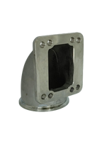 Motor Sports Turbo Adapter, 90^ Cast Elbow. 3.0" V-Band to T3/T4 Housing, Threaded - Granatelli Motor Sports