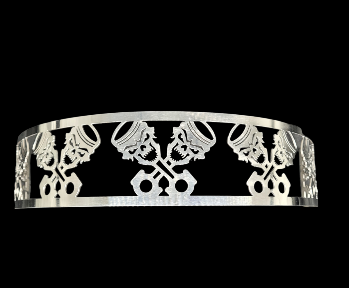 Blingz Beauty Bandz, 14" Diameter, 3" Tall Air Cleaner Grill - Skullz and Rods - Granatelli Motor Sports