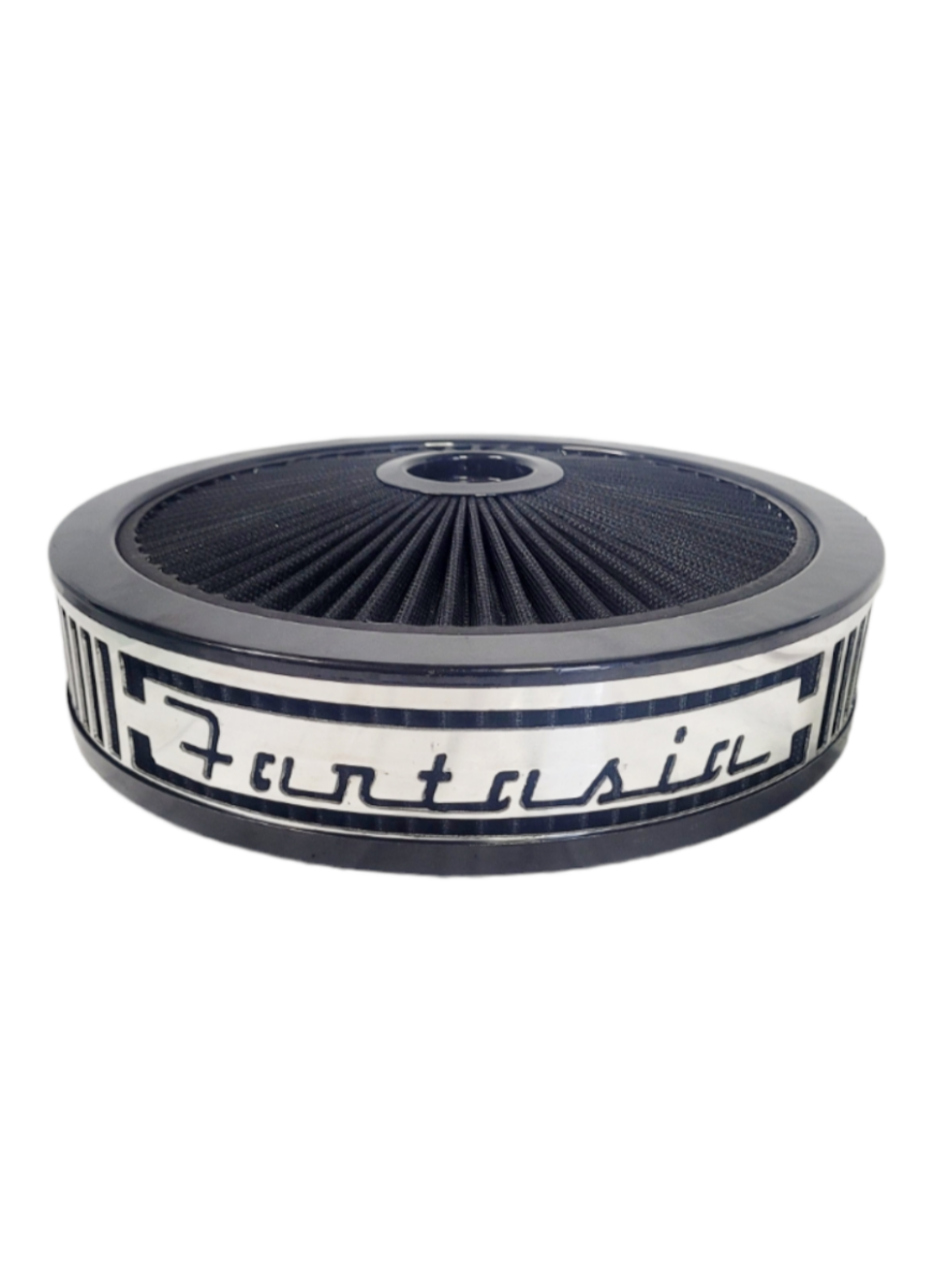 Blingz Beauty Bandz, "SPECIAL ORDER" Grill Insert, 14" x 3" Black Filter Element, Black Chrome Lip around Black Filtered Lid. - Granatelli Motor Sports