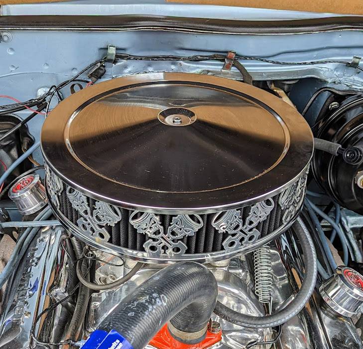 Blingz Beauty Bandz, 14" Diameter, 3" Tall Air Cleaner Grill - Skullz and Rods - Granatelli Motor Sports