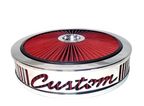 Blingz Beauty Bandz, "SPECIAL ORDER" Grill Insert, 14" x 3" Red Filter Element, Chrome Lip Around Red Filtered Lid. - Granatelli Motor Sports