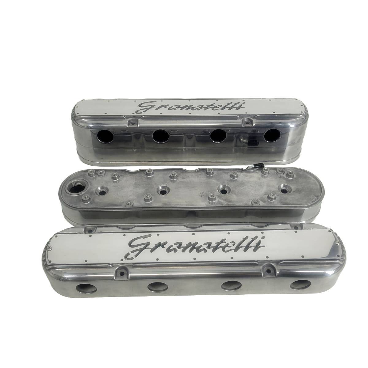 Granatelli Motor Sports LS 2 pc Tall Valve Cover Polished Finish, 4.8, 5.3, 5.7, 6.0, 6.2, 7.0L, Pair - Granatelli Motor Sports